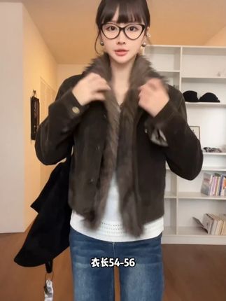 【奶糖】~焦糖琥珀 复古做旧可拆卸毛领灯芯绒毛毛夹克外套女秋冬#今天穿什么 #一周穿搭不重样 #时髦精 #反季特卖 #女生搭配