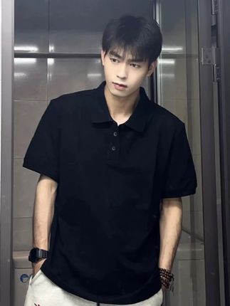 基础款翻领重磅Polo衫短袖男夏季成熟痞帅衬衫领T恤内搭正肩 #夏季新款 #男装推荐 #百搭时尚#POLO衫 #正肩短袖