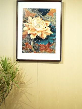 家是卸下疲惫温馨的港湾,《锦荷瑞彩》给你的家居增添另一种温馨#东方美学 #家居挂画 #中式生活美学