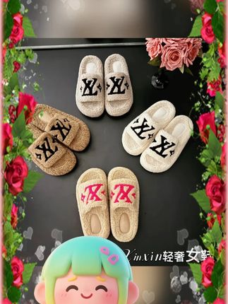 #秋冬毛毛鞋 #经典老花 #刺绣设计 #毛绒拖鞋 #ins 风 2025 秋冬新款经典老花刺绣保暖网红毛绒 ins 平底外穿毛毛鞋毛拖