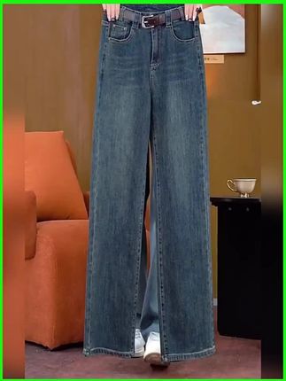 2025新款女款高腰牛仔裤,宽松阔腿大码显瘦! #女士牛仔裤 #2025新款 #春秋裤子 #春秋大码裤 #大码显瘦裤