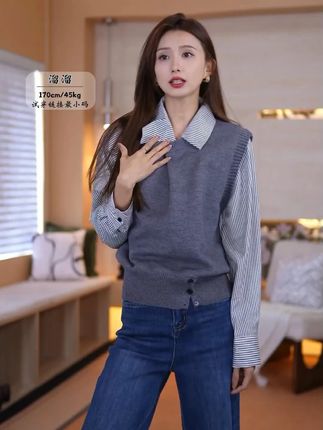 法式拼接假两件衬衫 #衬衫 #假两件衬衫 #女装
