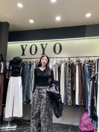 YOYO自制【豹纹牛仔】#今天穿什么 #每日穿搭 #显瘦遮肉
