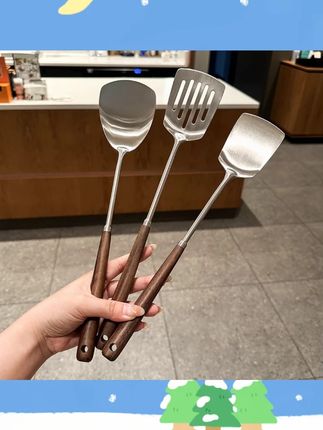 洛诺兔胡桃木蘑菇铲炒铲煎铲家用厨房炒菜煎肉老式迷你铲子厨具#洛诺兔铲子 #胡桃木蘑菇铲 #厨房厨具 #炒铲 #煎铲