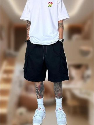 工装短裤男夏季百搭宽松大码直筒裤潮牌五分裤子#宽松直筒裤 #大码裤子 #工装短裤 #百搭休闲裤 #男裤