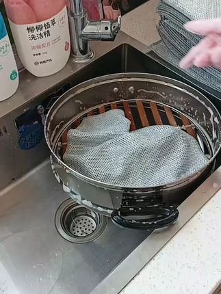 【双层30片】钢丝洗碗布特厚双面不沾油去污厨房灶台洗锅两用#钢丝洗碗布 #厨房清洁 #不沾油洗碗布 #去污洗碗布 #洗锅布