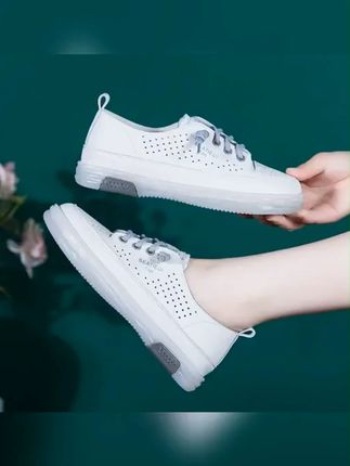 2025夏季新款小白鞋镂空洞洞鞋一脚蹬妈妈鞋平底防滑平底单鞋女 #无限回购的宝藏单品  #好物分享  #好物推荐  #好用不贵  #实惠划算