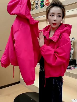 加棉加厚连帽短款棉服 #短款棉服 #加厚外套 #冲锋衣夹克