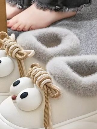 可爱大眼睛棉拖鞋女冬季2025新款家居加绒加厚保暖防滑防水棉拖鞋#冬季棉拖 #可爱棉拖 #女生棉拖 #保暖棉拖 #防滑棉拖