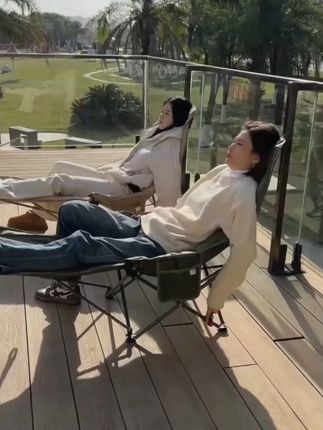 办公午休户外露营钓鱼椅子D~~#休闲椅 #月亮椅 #躺椅