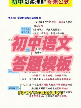 中考阅读提分宝典 答题模板技巧2册 #初中语文 #7 9年级 #阅读理解 #答题技巧