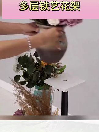 超实用!客厅落地多层铁艺花架子,阳台绿植好归宿 #客厅花架子 #落地置物架 #阳台花盆架 #多层铁艺架 #室内花架