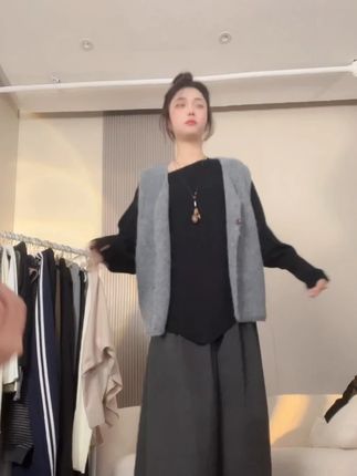 秋冬新款慵懒风针织百搭高腰宽松气质显瘦糯米裙裤 #显瘦穿搭 #显瘦显高 #百搭神裤 #通勤搭配 #半身裙