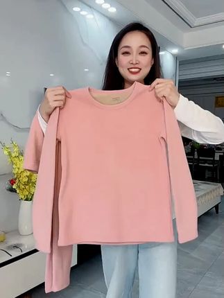 女士羊羔绒保暖内衣套装 #保暖内衣 #冬季必备 #打底衫