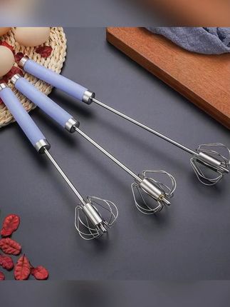 不锈钢彩色半自动打蛋器搅拌棒厨房按压式旋转手动工具打蛋搅拌器#不锈钢打蛋器 #彩色搅拌棒 #厨房按压式 #手动工具 #打蛋搅拌