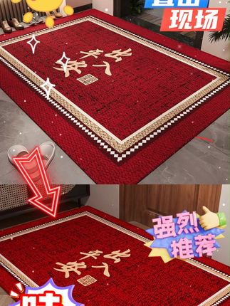 喜庆红色入户门垫玄关大门地垫脚垫除尘耐脏家用可裁剪地毯蛇年