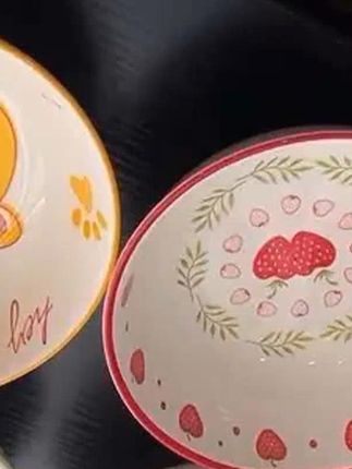 4只装卡通陶瓷7英寸泡面碗家用吃饭碗釉下彩餐具拉面碗 #陶瓷餐具# 好物推荐🔥 #好物分享日用百货# 厨房好物