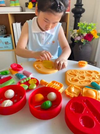 【皇恩优品】国潮中华美食彩泥解压玩具减压过家家套装DIY玩具#儿童玩具