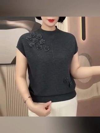时尚优雅风立体花常规毛针织衫新款洋气休闲显瘦气质宽松百搭女装 #视频同款 #夏季新款搭配 #毛针织衫 #女装