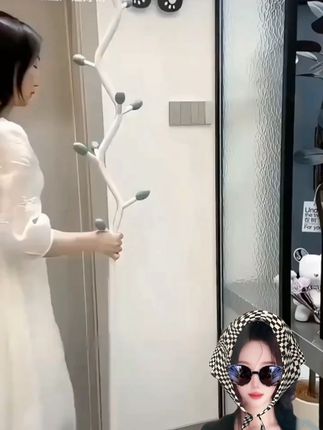 挂衣架奶油风卧室挂衣架衣帽架最新款落地式收纳架客厅折叠户外
