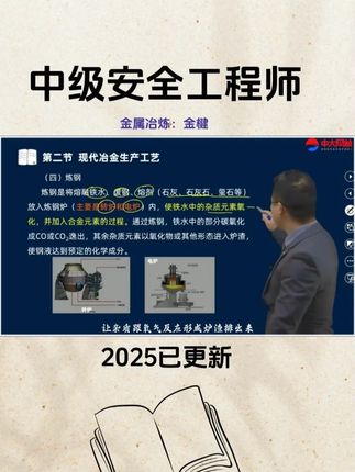 2025年中级安全工程师考试《金属冶炼》教材精讲班金楗老师 #中级安全工程师考试 #金属冶炼 #金楗 #注安金属冶炼 #注安师考试