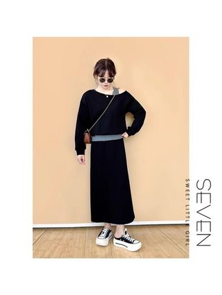 设计感露肩假两件卫衣半身裙套装女小美说 时髦懒人⑧七七146小个子#韩系穿搭#穿搭#小个子穿搭#随时随地标记一下 #永远不要失去打扮欲