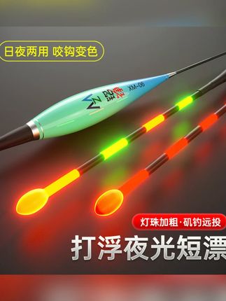 矶竿远投漂鱼漂大肚大物夜光漂日夜两用加粗矶钓路滑专用浮漂变色#矶竿浮漂 #远投漂 #夜光漂 #日夜两用 #钓鱼浮漂