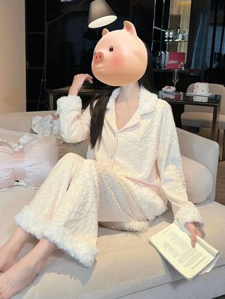 豹纹海岛绒冬季睡衣女秋冬双面绒加厚保暖长袖开衫三件套装可外穿 #睡衣家居服 #可外穿睡衣 #面料柔软舒适 #流光机能风穿搭太有生命力了 #内娱琥珀系中女的力量感