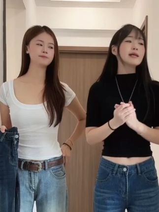 美式复古不贴腿微喇低腰牛仔裤女夏季直筒显瘦阔腿马蹄喇叭长裤子#通勤搭配 #百搭神裤 #显高显瘦显腿长 #搭配技巧 #面料柔软舒适