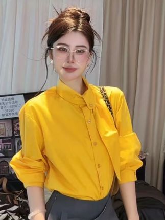 2025春秋季新款法式设计别致衬衫纯欲风长袖宽松气质上衣#法式设计 #纯欲风 #宽松有范 #穿出高级感 #衬衫