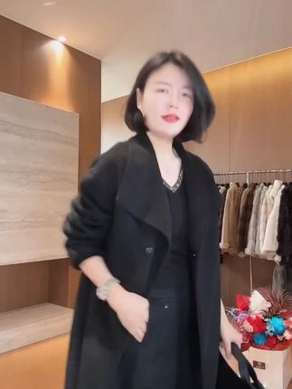 214TANTAN 气质显瘦秋冬中长款宽松毛呢大衣外套304 #秋冬穿搭 #气质高级穿搭 #显瘦穿搭 #遮肉显瘦遮肉减龄