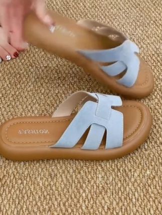 #拖鞋 #夏季拖鞋 #凉拖 一字拖鞋女夏季外穿软底平底防滑舒适沙滩凉拖鞋#凉拖鞋 #防滑拖鞋