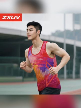 ZXUV魔方格炫彩马拉松跑步户外运动男女竞速背心轻薄透气训练服 #背心 #背心推荐 #背心穿搭 #背心男 #竞速背心