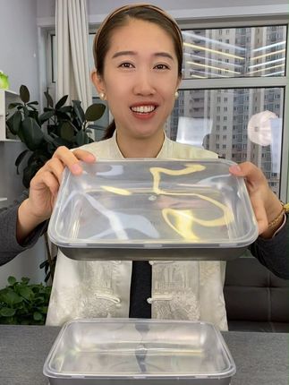 大容量不锈钢保鲜盒,分装食物、腌肉腌菜都很方便,带盖防尘还能外出携带#不锈钢保鲜盒 #不锈钢盒 #保鲜盒 #带盖保鲜盒 #来抖音商城双11领超级补贴