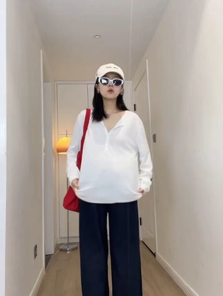 MiiOW/猫人孕妇夏季新款天丝亚麻气球裤舒适透气休闲九分萝卜裤#ootd穿搭 #夏季新款 #今天穿什么 #宽松版型 #显瘦遮肉