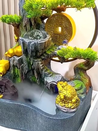 定制假山喷泉水幕墙流水屏风鱼缸流水摆件循环水乔迁送礼家居摆件