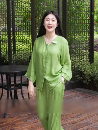 #天丝家居服 #面料柔软舒适 #舒适透气又凉快 #新中式穿搭 #奏嘛优选