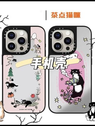 明星同款茶点猫咪适用苹果手机壳小众高级壳iPhone华为mate70pro#手机壳 #百搭手机壳 #小众手机壳#好看手机壳