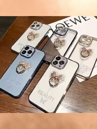 新款镶钻蝴蝶手机指环扣通用时尚花多功能懒人支架奢华手机贴女款#好物推荐 #3c数码配件 #源头工厂