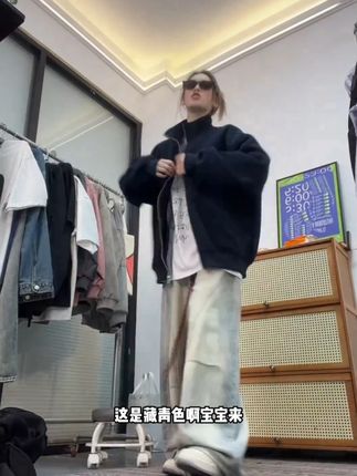 美式cleanfit纯色立领拉链外套男女秋2025新款复古宽松卫衣开衫潮#ootd穿搭 #男生穿搭 #宽松显瘦 #学生日常穿搭 #男生穿搭日记