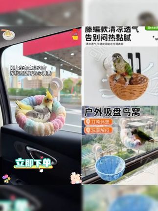 【宠大条】鸟窝户外吸盘车载鸟窝鹦鹉鸟窝夏天虎皮文鸟玄风专用鸟窝#鸟窝户外吸盘