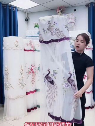 空调不要长期漏在外面 这款#圆柱空调 通用的#防尘罩 就很不错 美观好看不影响使用#空调防尘罩 #立式空调防尘罩