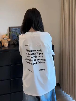 短袖落肩袖美式vibe重磅新品字母印花夏季T恤痞帅男装潮流休闲#夏季短袖 #美式风格 #痞帅男装 #潮流T恤 #字母印花