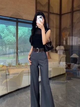 《送腰带》2025早秋新款气质高腰显瘦休闲百搭阔腿垂感西装裤#早秋西装裤 #高腰阔腿裤 #休闲百搭 #气质穿搭 #送腰带
