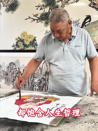 人生哪能多如意?万事只求半称心!这幅名家手绘的小和尚真迹作品,值得收藏!#传统文化#人生感悟#格局#国画#字画