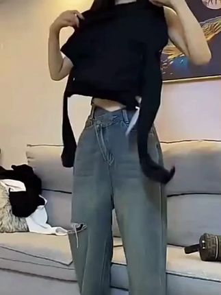 韩范春秋女款!正肩破洞镂空黑色长袖修身打底衫 #黑色镂空T恤 #修身收腰内搭 #正肩T恤女款 #修身收腰T恤 #春秋内搭