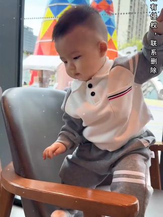 胖宝宝一眨眼变成小男孩啦 #人类幼崽又奶又酷穿搭 #呆萌可爱 #高品质童装 #萌宝潮童穿搭