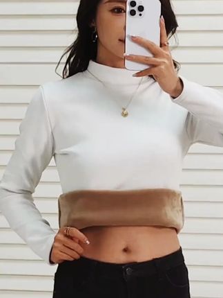 打底衫加绒半高领女加厚秋冬季精梳绒保暖上衣中高领修身内搭女装#秋冬打底衫 #加绒打底衫 #女款内搭 #保暖上衣 #修身打底衫