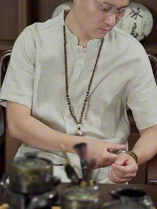 你们要的亚麻套装来了,原麻色高级有百搭#亚麻衬衫#亚麻短袖#男士衬衫#休闲衬衫