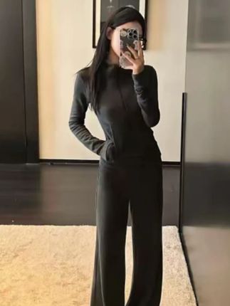 休闲慵懒运动套装女条纹立领卫衣高级感两件套#显瘦遮肉#百搭显瘦#藏肉显瘦穿搭#仙女必备#梨形身材穿搭